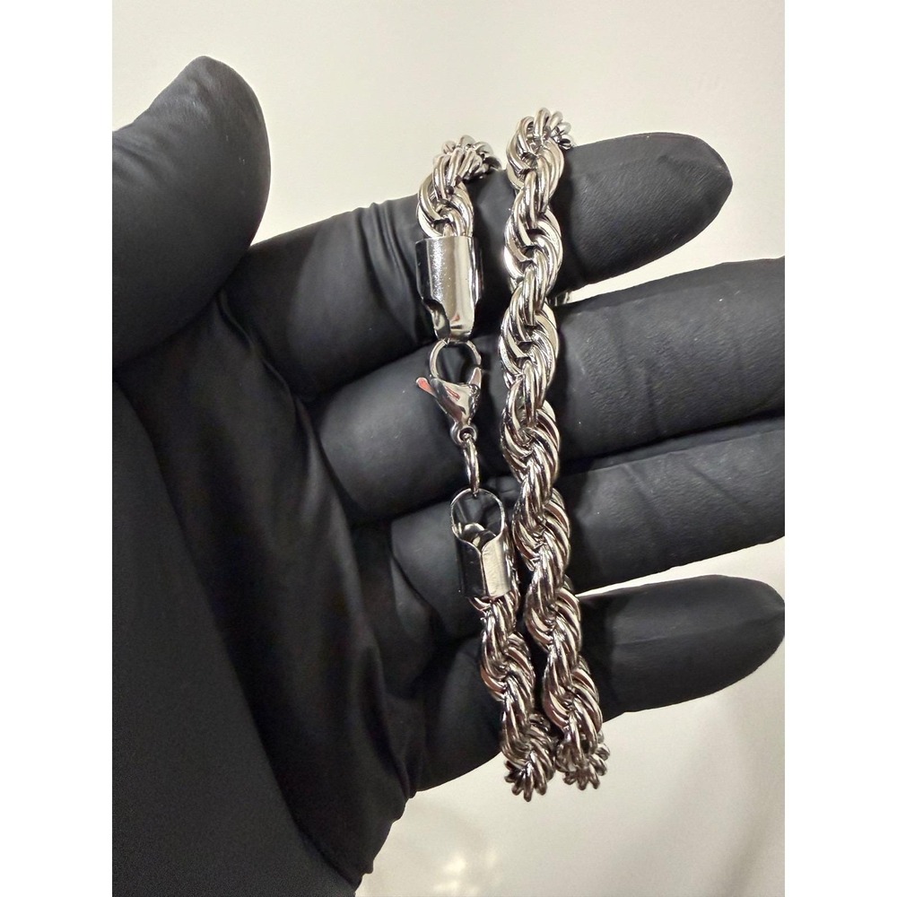 rope chain silver filled 18 inch 7.5mm lobster clasp the big boy - Picture 5 of 7